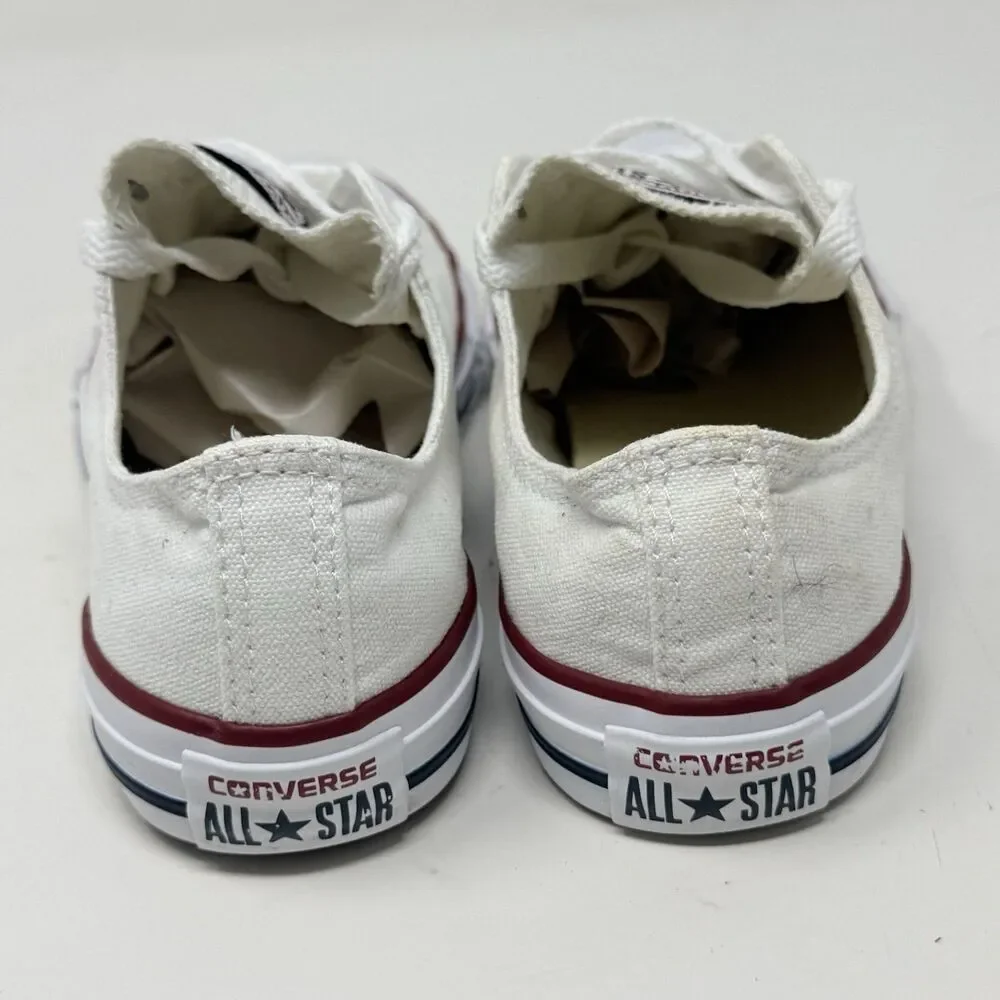 Converse All Star Sneakers Kids Juniors Size 3 White Low Top Canvas Shoes